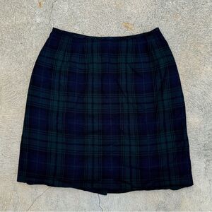 90s Green and Blue Plaid Mini Skirt